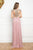 Cristallini - SKA792 Embellished Deep V-neck A-line Gown In Pink