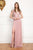 Cristallini - SKA792 Embellished Deep V-neck A-line Gown In Pink