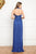 Cristallini - SKA813 Silk Tulle High Halter Sheath Dress In Blue