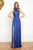 Cristallini - SKA813 Silk Tulle High Halter Sheath Dress In Blue