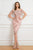 Cristallini - SKA 839 Illusion Short Sleeve Beaded Sheath Dress In Pink