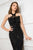 Cristallini - SKA 840 Knee Length Beaded Lace Halter Dress In Black
