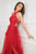 Cristallini - SKA 869 Ruched Halter A-Line Gown In Red