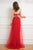 Cristallini - SKA 869 Ruched Halter A-Line Gown In Red