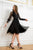 Cristallini - SKA 870 Ruched Plunging V-Neck Cocktail Dress In Black