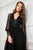 Cristallini - SKA 870 Ruched Plunging V-Neck Cocktail Dress In Black