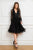 Cristallini - SKA 870 Ruched Plunging V-Neck Cocktail Dress In Black