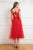 Cristallini - SKA 874 Bateau Long Sleeve Dress In Red