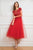 Cristallini - SKA 874 Bateau Long Sleeve Dress In Red