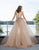 Cristallini - SKA 875 T train Feather Appliqued Mermaid Overskirt Gown In Gold