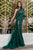 Cristallini - SKA 877 Asymmetrical Embroidered Mermaid Dress In Green