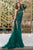 Cristallini - SKA 877 Asymmetrical Embroidered Mermaid Dress In Green