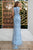 Cristallini - SKA 879 Floral Beaded Plunging V-Neckline Gown In Blue