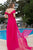 Cristallini - SKA 880 Draped Off Shoulder Plunging Evening Dress In Pink