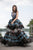 Cristallini - SKA 883 Feather-Detailed Deep V-Neck A-Line Gown In Multi Color