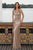 Cristallini - SKA 884 Sequined Thigh-High Slit Gown In Gold
