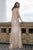 Cristallini - SKA 884 Sequined Thigh-High Slit Gown In Gold