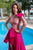 Cristallini - SKA 885 Single Long Sleeve High Low Dress In Pink