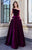 Cristallini - SKA946 Pleated Asymmetrical Bodice Velvet Ballgown In Purple