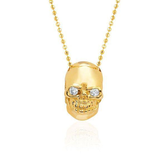 Celtic Skull Necklace With Diamond Eyes