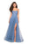 La Femme - 27668 Beaded Halter Tulle A-line Dress In Blue