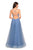 La Femme - 27668 Beaded Halter Tulle A-line Dress In Blue