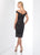 Social Occasions by Mon Cheri - 218805 Lace Appliqued Cocktail Dress In Black and Gray