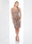 Mon Cheri - Social Occasions by Mon Cheri - Lace Appliqued V Neck Dress 218806 In Brown