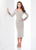 Social Occasions by Mon Cheri - 218807 Long Sleeves Tea Length Dress In Gray