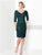 Social Occasions - Quarter Length Sleeves V-Neck Dress 215818  in Blue