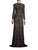 Lace Embellished Long Sleeves V-Neckline Gown 45150