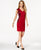 Spense - 13156 Cap Sleeve Scuba Printed Dress in Red