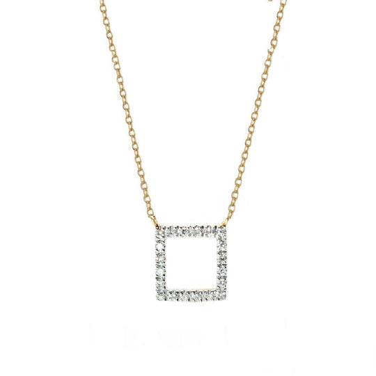 Rachael Ryen -  Square Diamond Pendant Necklace