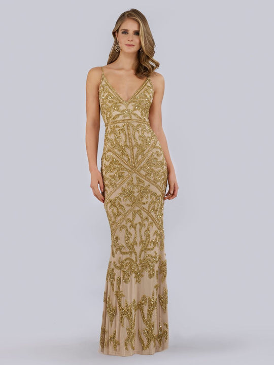 Lara Dresses - 29744 Embellished Plunging V-neck Sheath Dress