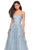 La Femme - 27448 Floral Embroidered Sweetheart A-line Dress In Blue