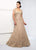 Ivonne D for Mon Cheri - 218D24 Embellished Metallic Lace A-line Dress in Gold