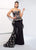 Ivonne D for Mon Cheri - 218D32W Embroided Lace Peplum Dress in Black and Brown
