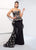 Ivonne D for Mon Cheri - 218D32 Embroided Lace Peplum Dress With Train in Black and Brown