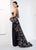 Ivonne D for Mon Cheri - 218D32W Embroided Lace Peplum Dress in Black and Brown