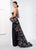 Ivonne D for Mon Cheri - 218D32 Embroided Lace Peplum Dress With Train in Black and Brown