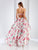 Clarisse Prom - 3563 Strapless Floral High Low Prom Dress in White and Print