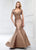 Montage by Mon Cheri - 218919 Beaded Sweetheart Mikado Trumpet Dress in Brown