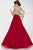 Studio 17 - 12553 Halter Embellished A-line Gown in Red and Neutral