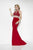Studio 17 - 12566 Beaded Halter Trumpet Dress in Red