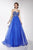 Studio 17 - 12569 Beaded Chiffon A-line Dress in Royal