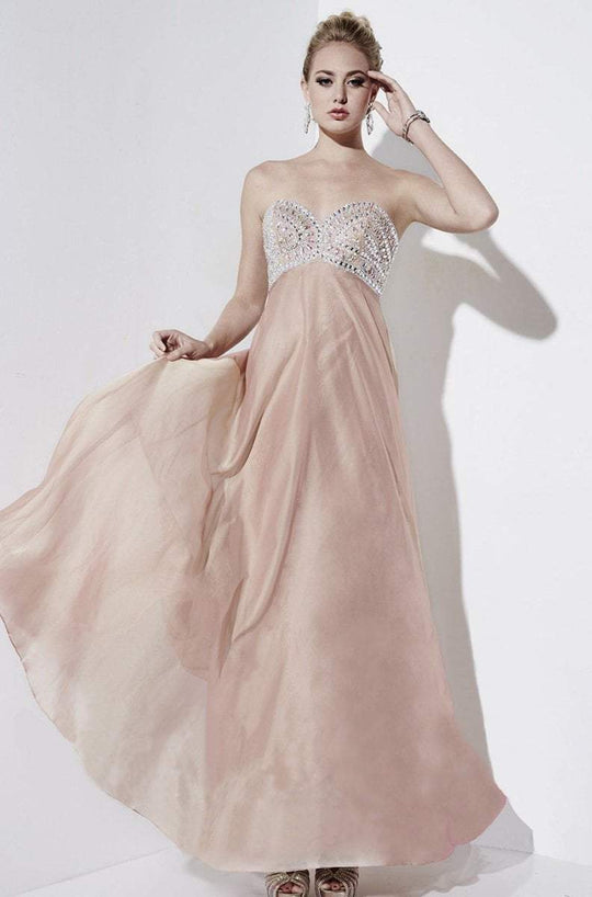 Studio 17 - Embellished Sweetheart Bandeau Empire Gown 12497 In Neutral