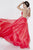 Studio 17 - Finely-Ruched Empire Iridescent Chiffon A-Line Gown 12500 In Red