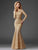 Clarisse - M6426 Glamorous Gilded Lace Evening Gown in Gold