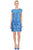 Sue Wong  - N5138 Cap Sleeve Soutache Embellished Sheath Dress in Blue