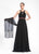 Sue Wong - Beaded Halter Neck Chiffon A-Line Dress N5330 in Black